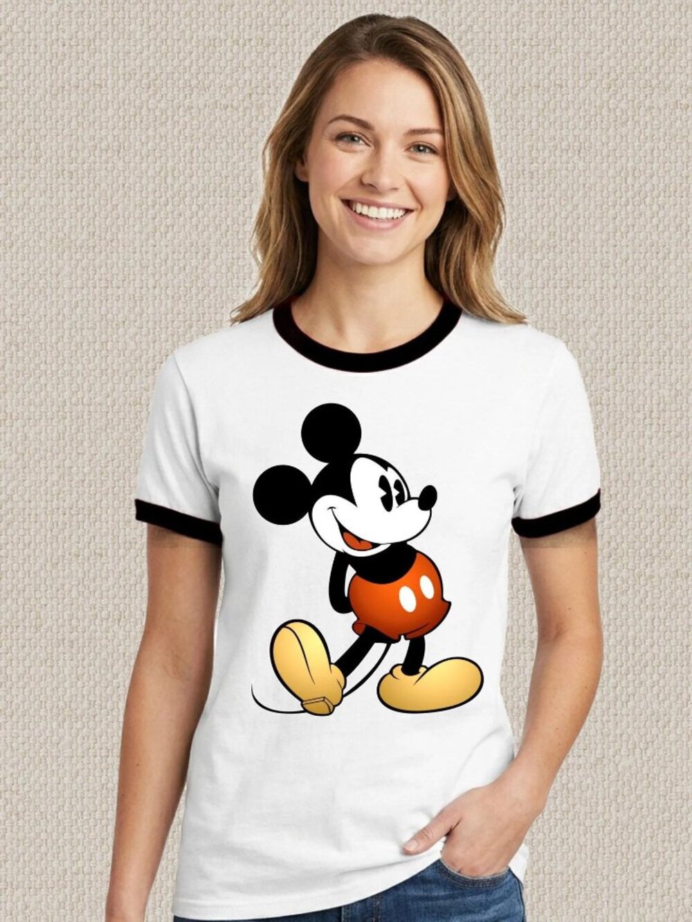 Vintage Mickey Mouse Ringer Shirt